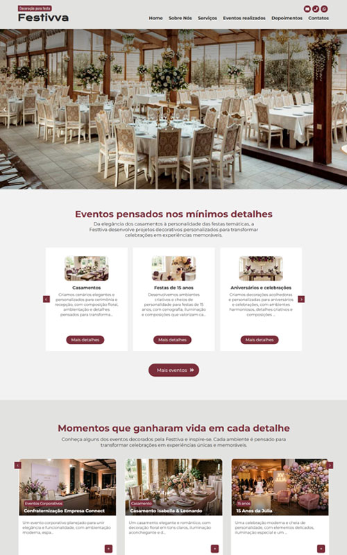 Festivva- Site para empresa de decoração de festas