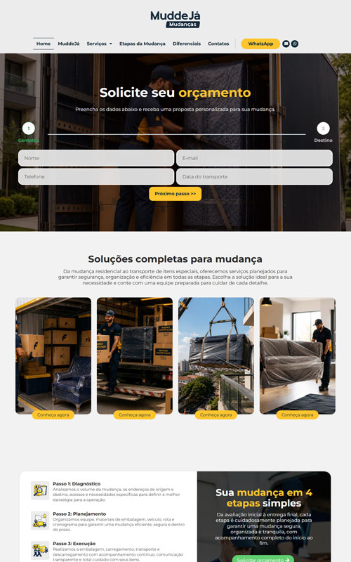 MuddeJá- Site para empresa de mudanças