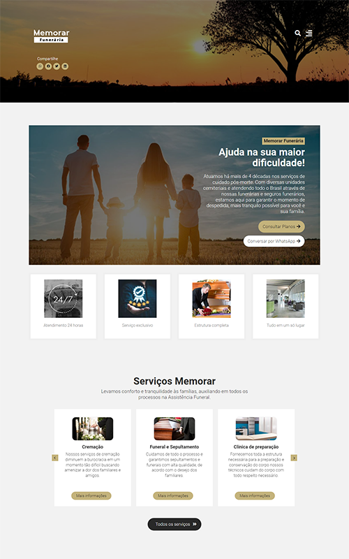 Projeto de site para empresas de funerária Projeto de site para empresas de funerária