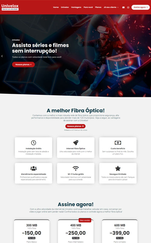 Modelo de Site para empresas e provedores de internet Modelo de Site para empresas e provedores de internet