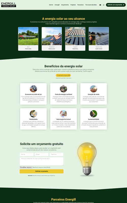 Projeto de sites para empresas de energia solar Projeto de sites para empresas de energia solar