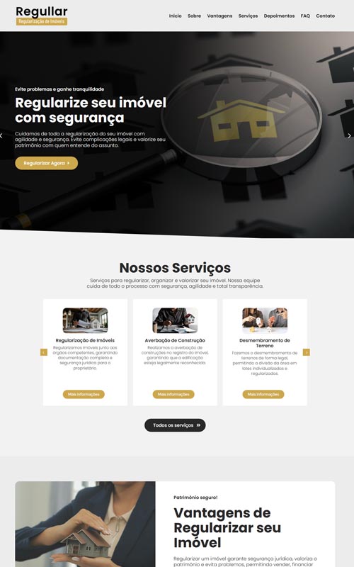 Regullar- Site para empresa de regularização de imóveis